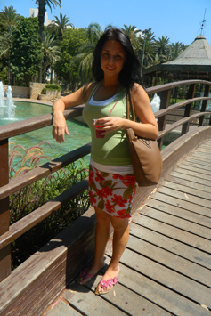 Aubrey Paige walking in the park