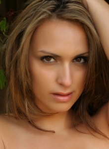 Alluring Vixens: Perfect Alluring Vixen babe Candice teases topless outside in just her lace panties